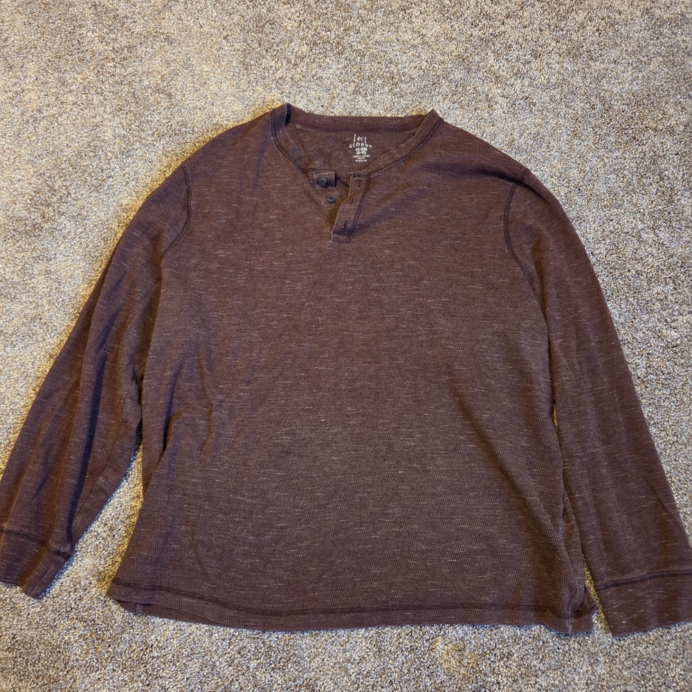 St. John's Bay Men's Long Sleeve Henley - Brown